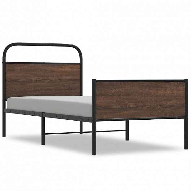 vidaXL Rám postele bez matrace 90x190 cm hnědý dub kompozitní dřevo