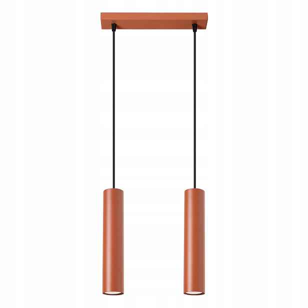 Sollux Závěsná lampa dvojitá červená tuba 30 cm do jídelny nad stůl ostrov