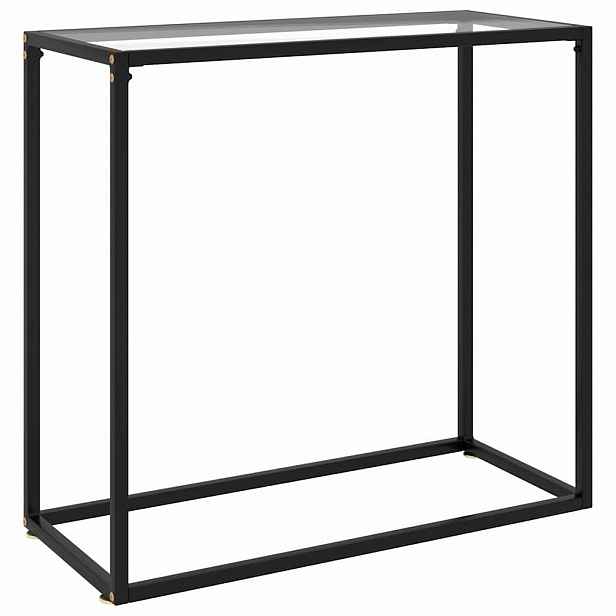 vidaXL Konzolový stolek transparentní 80 x 35 x 75 cm tvrzené sklo