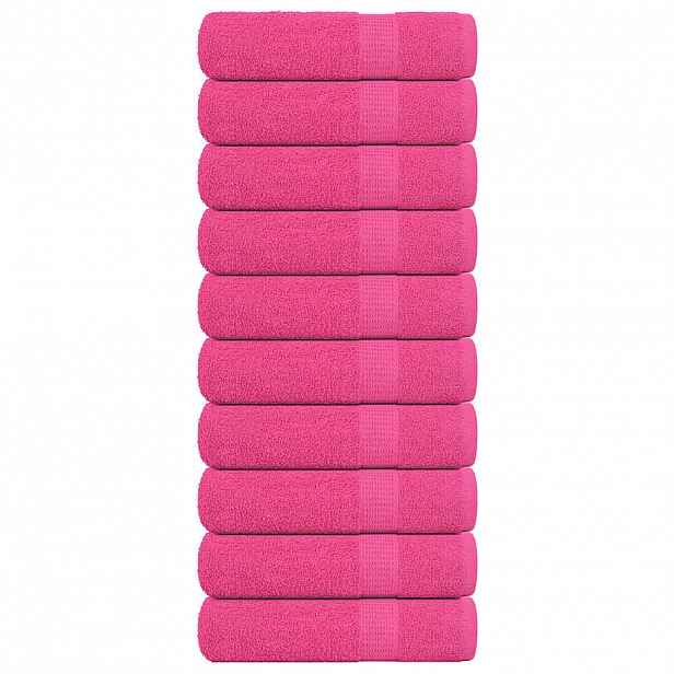 vidaXL Ručníky FROGN 10 ks růžové 100x150 cm 360 g/m²