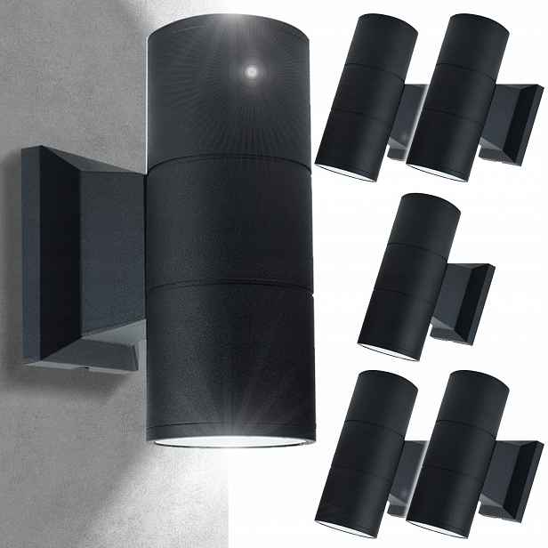 6x Vodotěsná venkovní nástěnná lampa IP44 Dekorativní zahradní terasová lampa