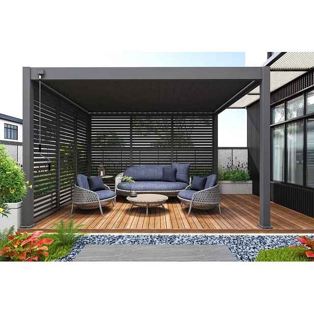 Bioklimatická pergola INTRO NEO 4x3 m volně stojící Rojaplast