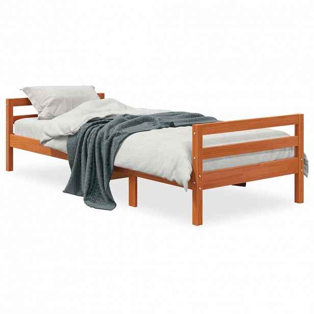 vidaXL Postel bez matrace voskově hnědá 75 x 190 cm masivní borovice