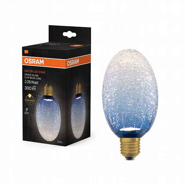 Led žárovka E27 Oválná Mrazivá 3.5W 300lm 2700K Dekorativní Modrá Osram