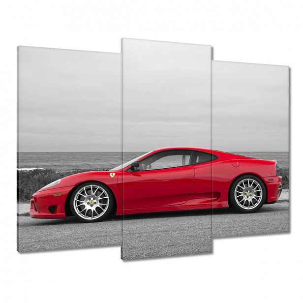 Obrazy 90x70 Červené Ferrari na pláži