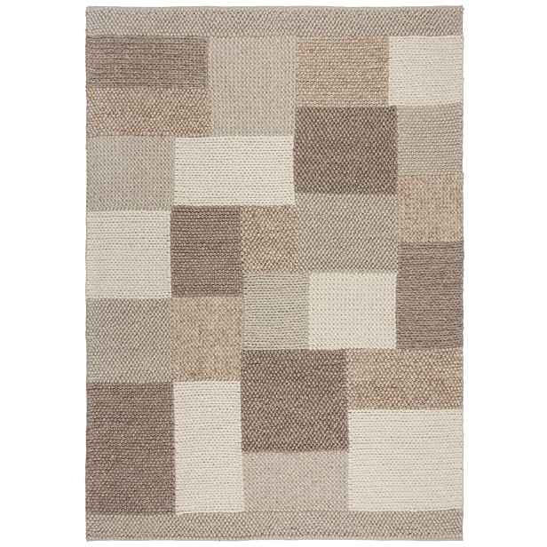 Ručně tkaný kusový koberec Minerals Patchwork Natural, 120x170, béžová, chodba / předsíň, Flair Rugs