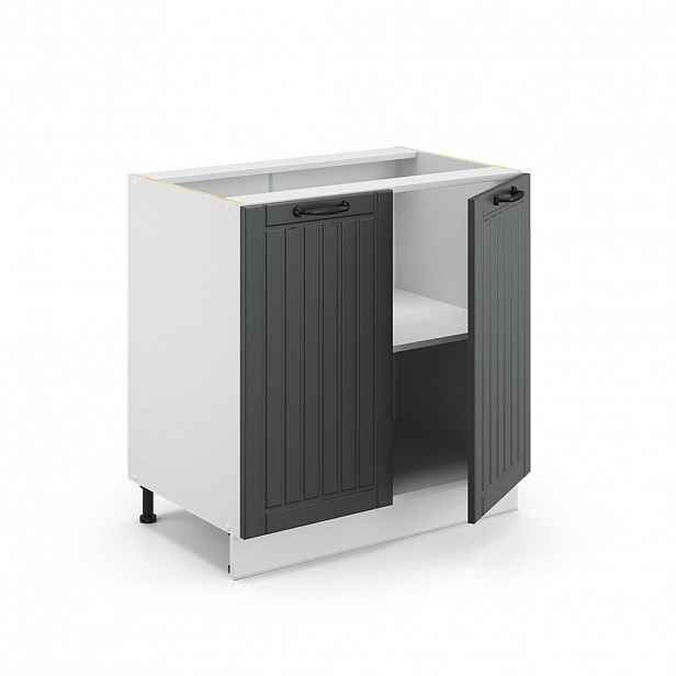 Vicco SPODNÍ SKŘÍŇKA KUCHYŇSKÉ LINKY Fame-Line, Tmavě šedá/Bílá, 80 cm pracovná doska Dub Goldkraft