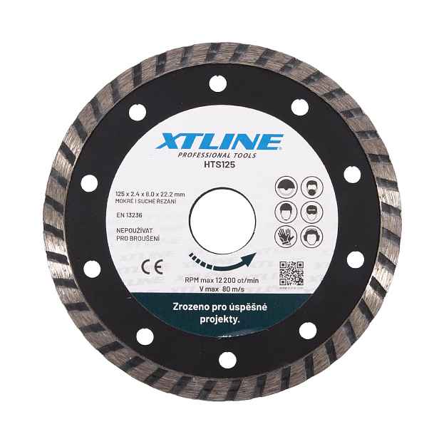 XTLINE Kotouč diamantový turbo | 125x2,4x22,2 mm