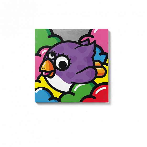 Betonový nástěnný obraz Lyon Béton Volante Violette, 50 x 50 cm