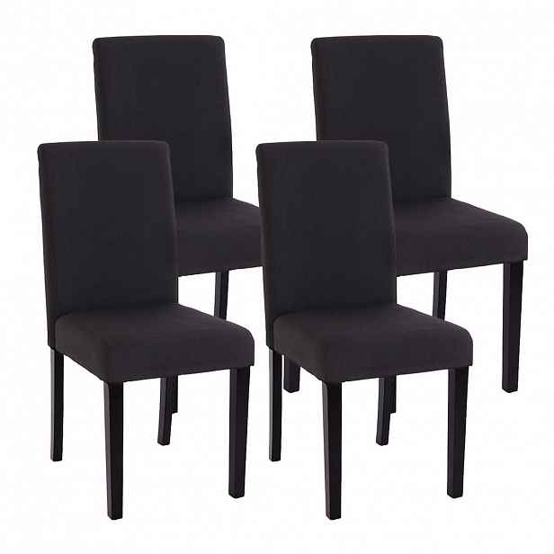 MCW JÍDELNÍ ŽIDLE Černá, tmavě hnědá, sada 4 ks