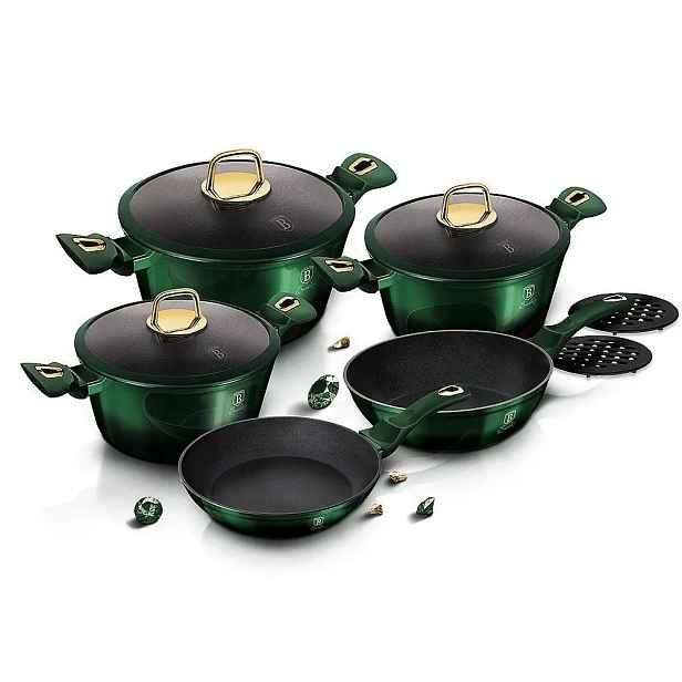BH-6065 Sada hrnců 10 ks Berlinger Haus Emerald indukce poklice
