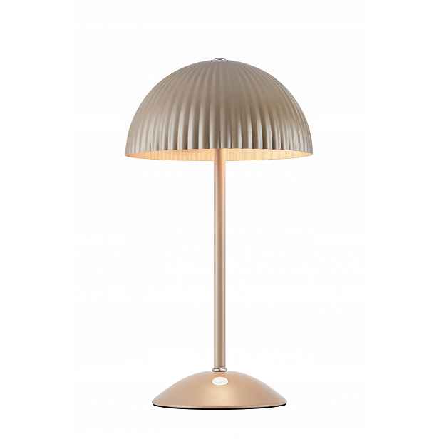 Hnědá kovová stolní lampa s rýhovaným stínítkem Zin 2xG9 Markslojd