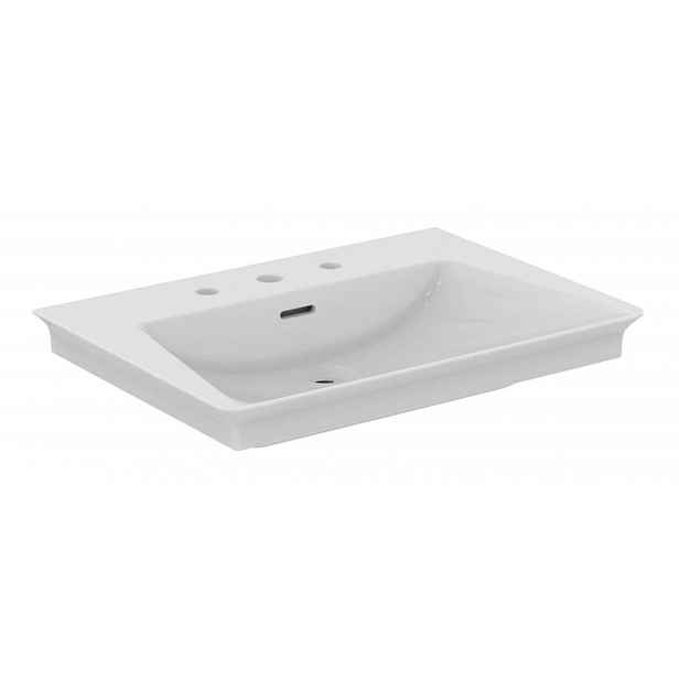 Ideal Standard La Dolce Vita - Umyvadlo, 66x47 cm, s přepadem, 3 otvory pro baterii, bílá E267501