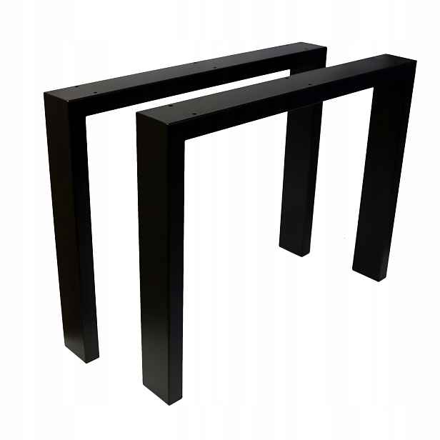 Kovové nohy U pro stůl Loft Industrial černé 60x47 cm Profil 7x3 cm 2 ks