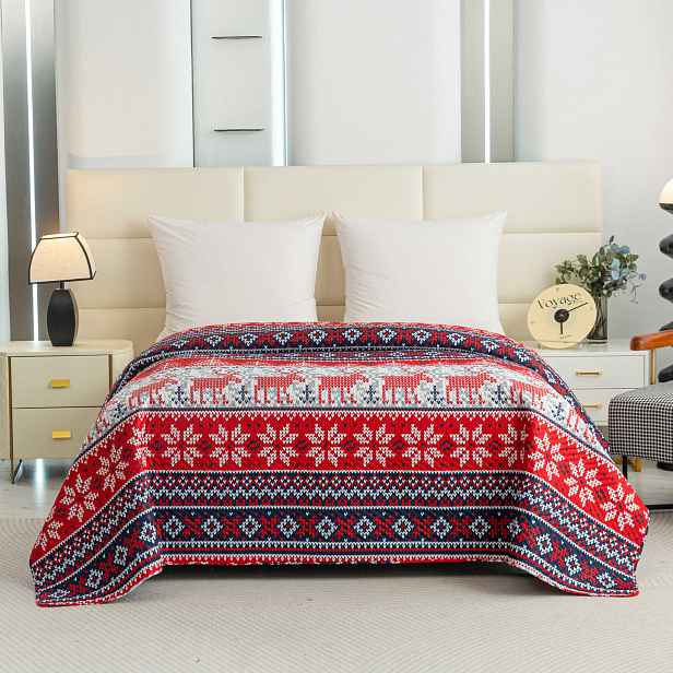 Přehoz na postel WINTER PIXEL barevný Rozměr: 170 x 210 cm