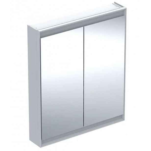 Geberit ONE - Zrcadlová skříňka s LED osvětlením, 75x90x15 cm, 2 dvířka, hliník 505.812.00.1