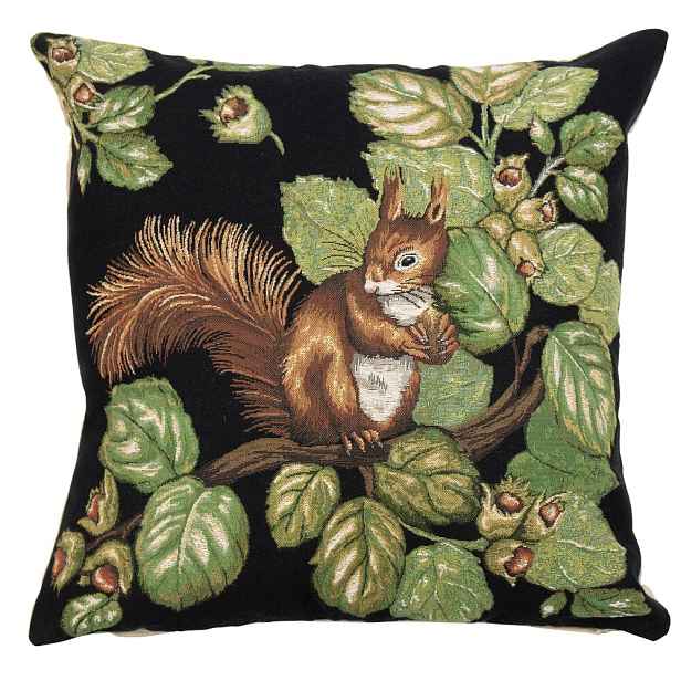Gobelínový polštář s veverkou a žaludy Gobelin Squirrel Acorn - 45*45*16cm Mars & More