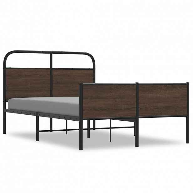 vidaXL Rám postele bez matrace 120x190 cm hnědý dub kompozitní dřevo