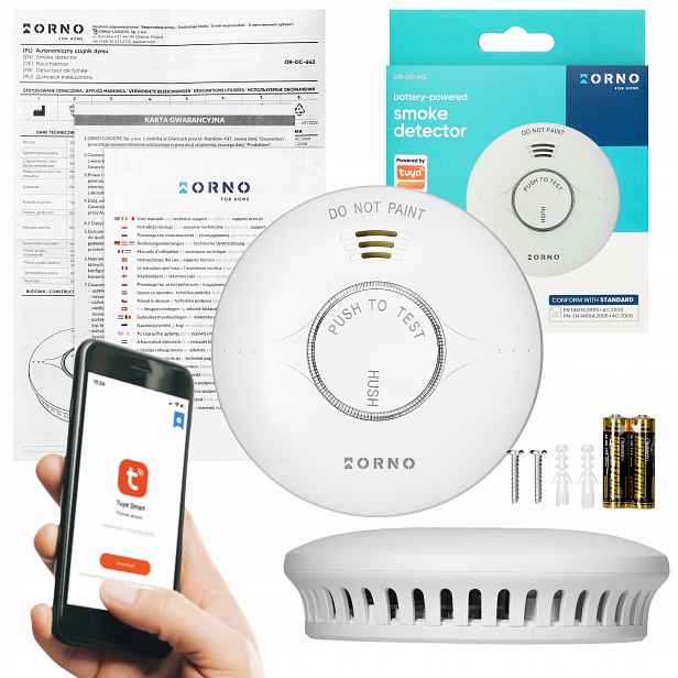 Bateriový detektor kouře 2xAA, životnost 10 let, Tuya Smart Wi-Fi