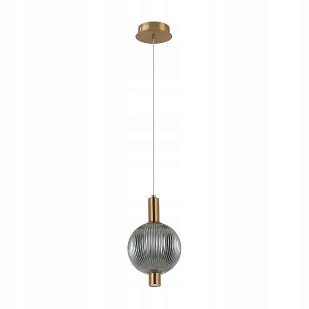 Italux Lenti závěsná lampa zlatá, Led 7W, sklo Ø15 cm, 3000K
