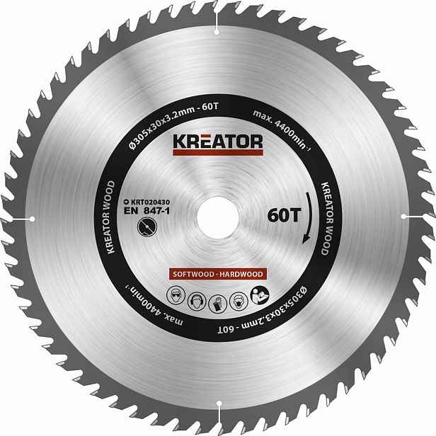 KRT020430 Pilový kotouč na dřevo 305mm, 60T