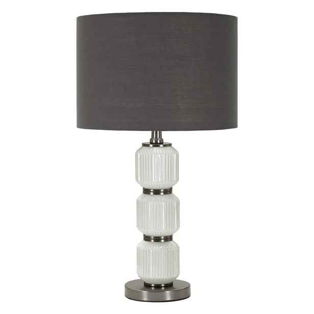 Mauro Ferretti Stolní lampa Bright Three 57 cm šedo-bílá