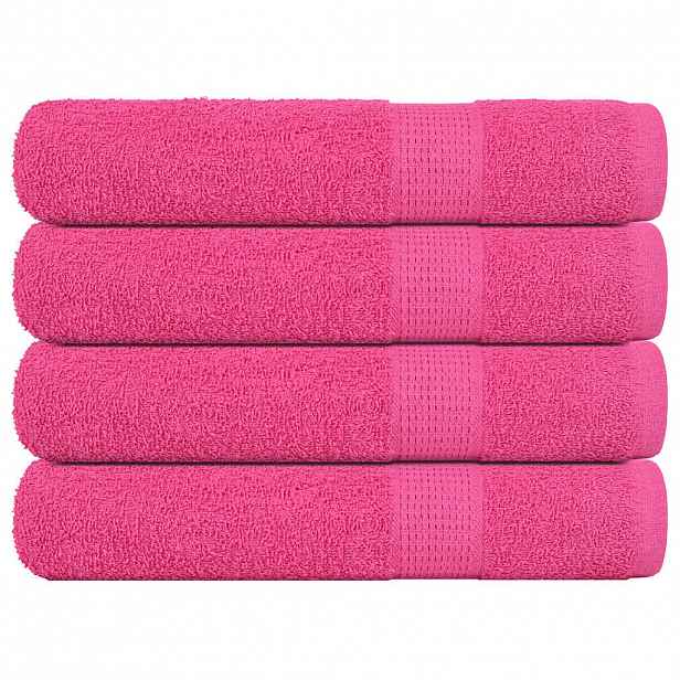 vidaXL Ručníky FROGN 4 ks růžové 100x200 cm 360 g/m²
