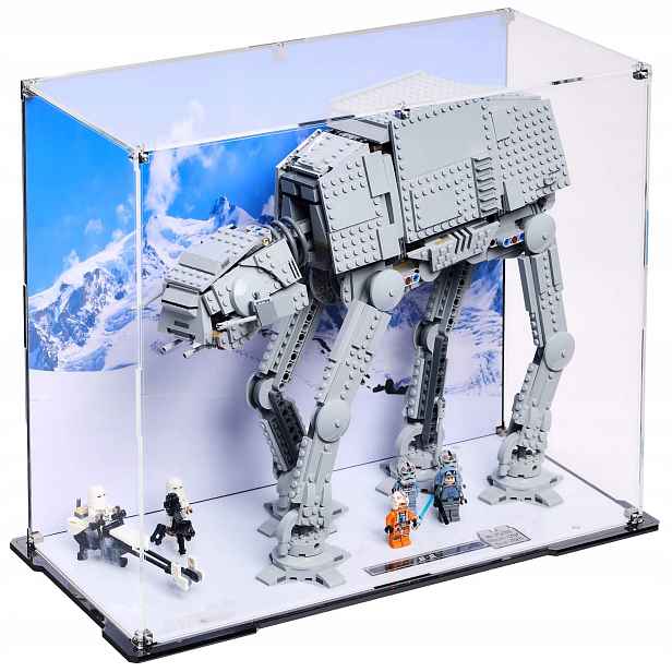 Vitrína s pozadím Blacked Brick pro Lego 75288 Star Wars At-at