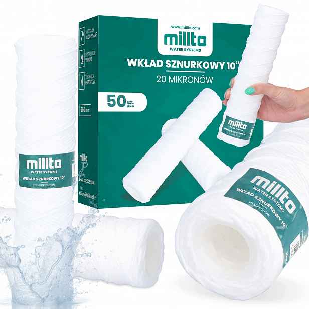 50 x Filtr Na pitnou vodu Provázková Patrona 10'' Filtrační 20 mikronů Upravovač