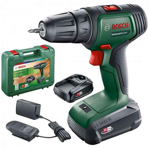 Bosch - 18V AKU vrtací šroubovák, 2x aku 1,5 Ah Li-Ion, nabíječka 06039D4002