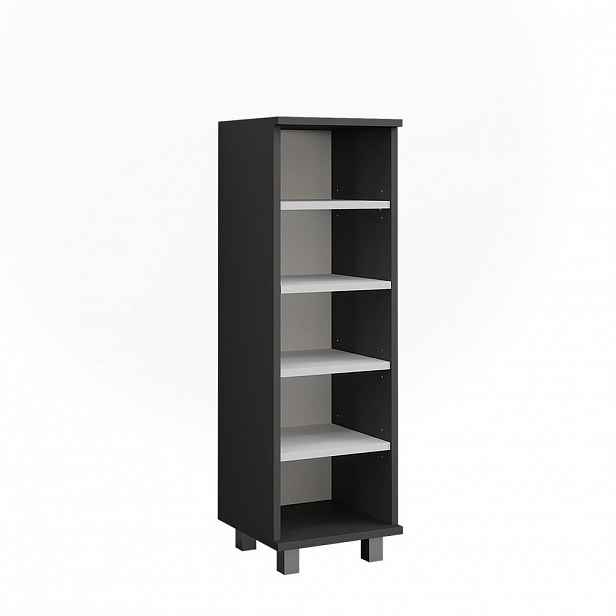 Vicco MIDI SKŘÍŇKA Ilias Antracitová/bílá 30.2 x 95 cm s 5 otevřenými přihrádkami