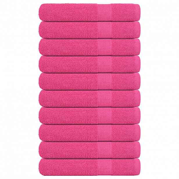 vidaXL Ručníky FROGN 10 ks růžové 100x200 cm 360 g/m²