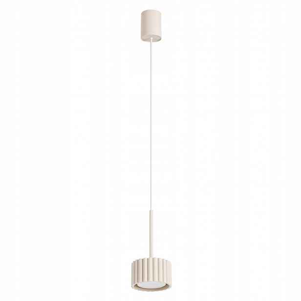 Závěsná stropní lampa Zwis béžová s vroubkovaným stínidlem Aura Sollux