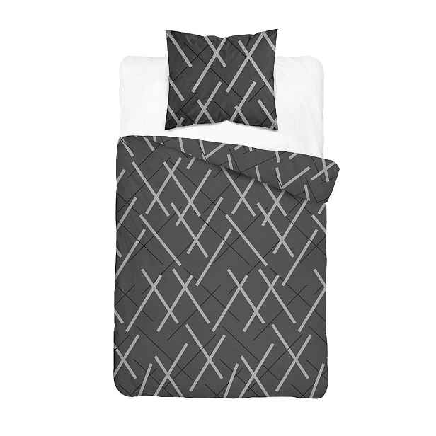 Povlečení saténové 140x200 šedé s proužky Home Satin