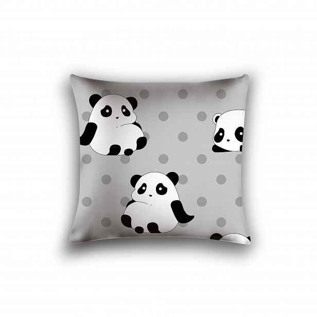 Dekorační povlak na polštář PANDA 40x50 cm, šedý