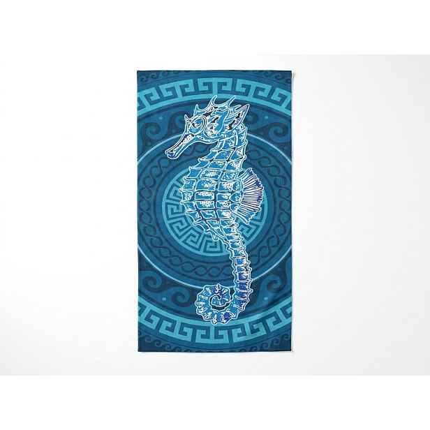Rychleschnoucí XXL plážová osuška HIPPORA modrá 150 x 210 cm, 100% mikrovlákno
