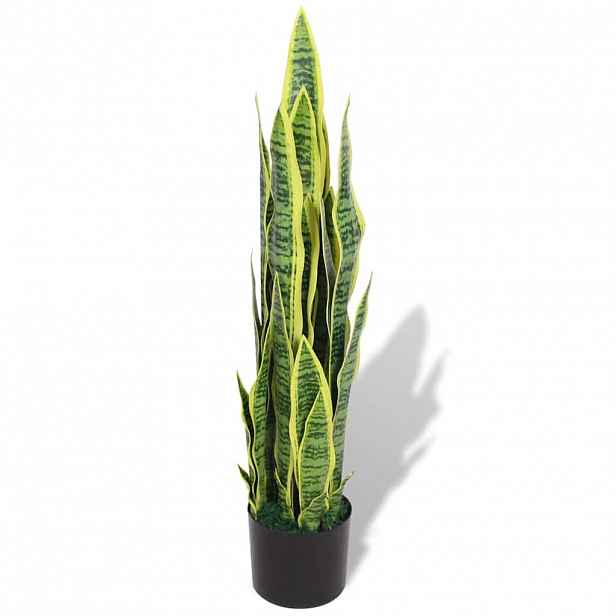 vidaXL Umělá rostlina sansevieria s květináčem 90 cm zelená