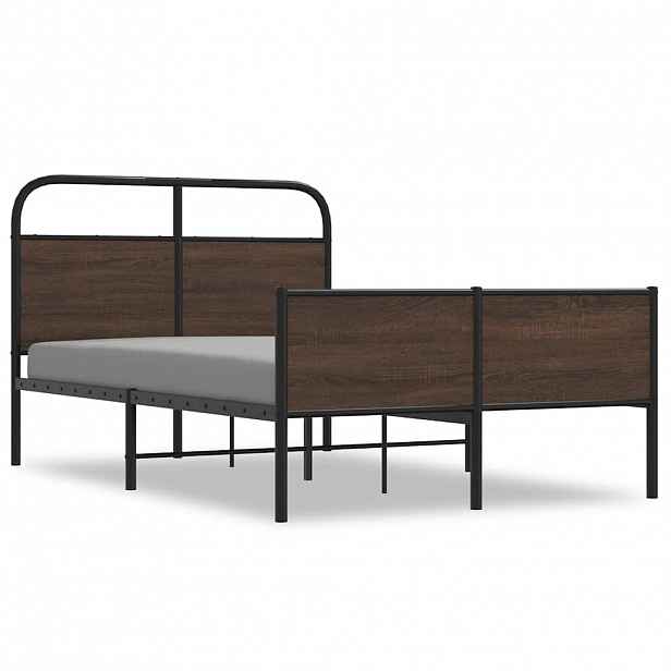 vidaXL Rám postele bez matrace 140x190 cm hnědý dub kompozitní dřevo