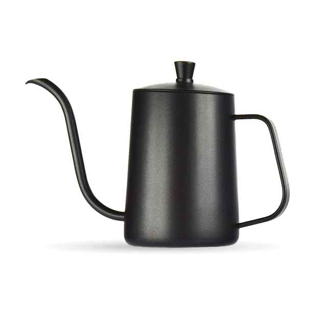 Konvice s husím krkem pro pour-over cca 600 ml, nerezová ocel, černá