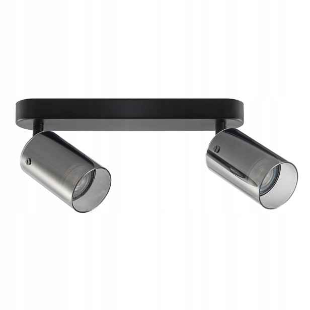 Polux dvojitá nástěnná a stropní lampa černá 2xGU10 10W Smoky 328311
