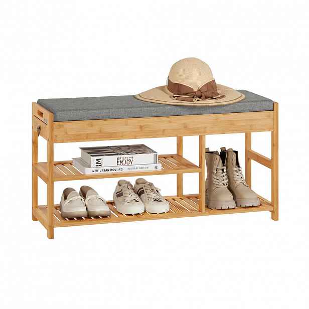 SoBuy ZÁSUVKOVÝ BOTNÍK Bambus 90x30x45cm Nordický