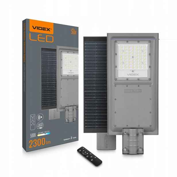 Solární Led Pouliční Lampa S Pohybovým Senzorem Videx 2300 IP65 ovladač