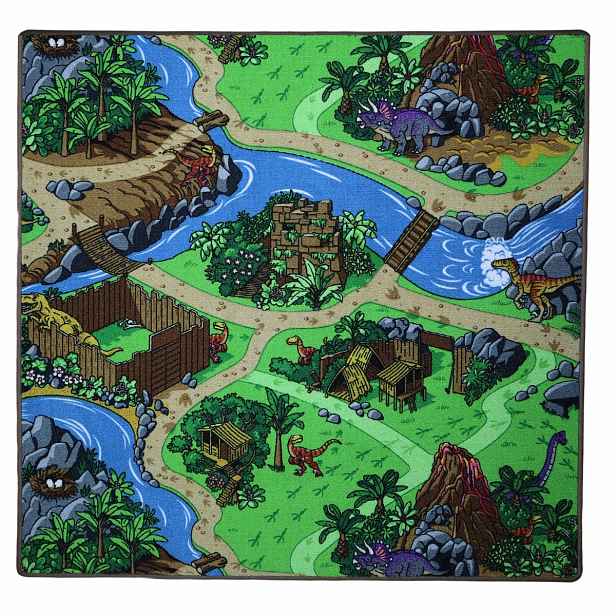 Dětský kusový koberec Dino čtverec, 60x60, vícebarevná, dětský pokoj, Vopi