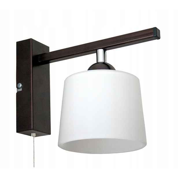 Nástěnná lampa Diuna 1 wenge s řetízkem a loftovým vypínačem