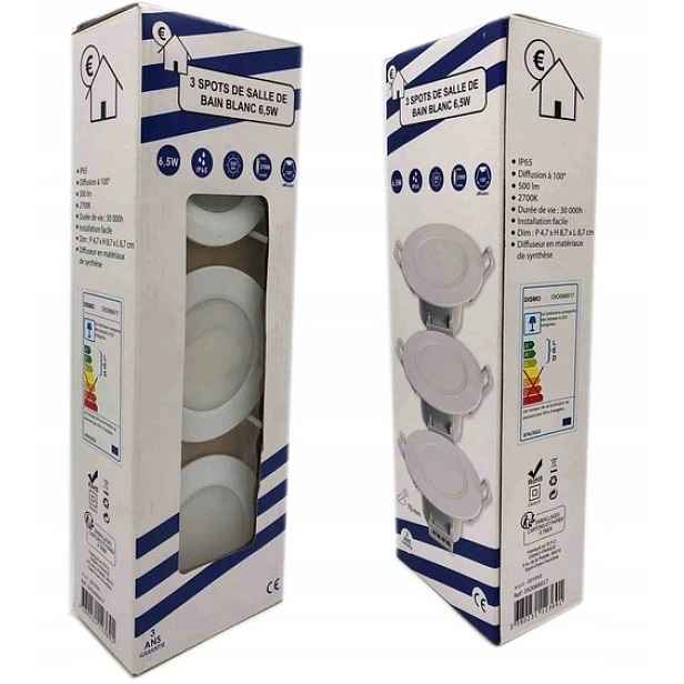 Sada 3 Led reflektorů IP65 6,5W 500lm 2700K