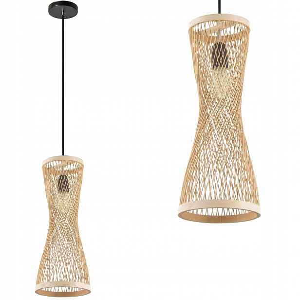 Závěsné Stropní Svítidlo Boho Bambusová Naturalana Ažurová
