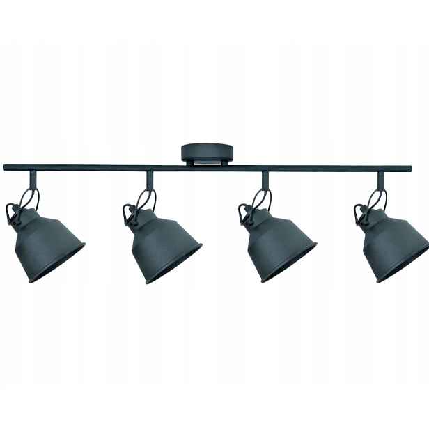 Industriální lampa černá lišta 70 cm s pohyblivými stínidly 4xE14 8W Niko Polux