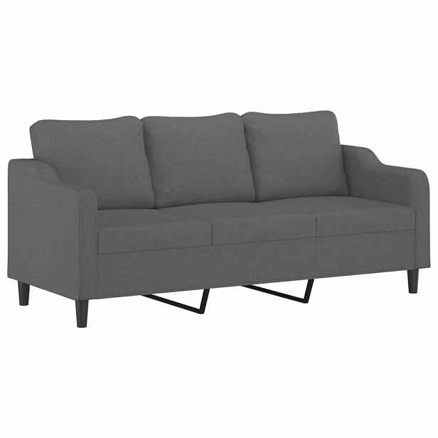 vidaXL 3místná pohovka tmavě šedá 180 cm textil