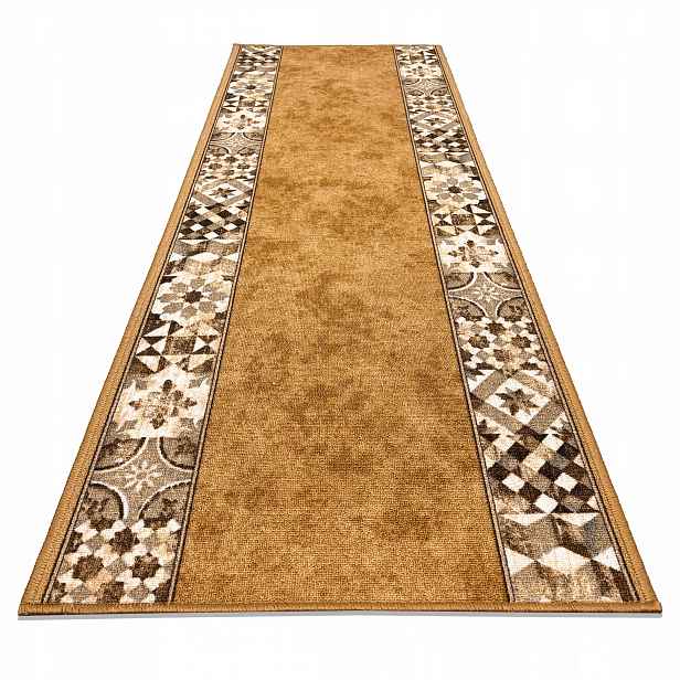 Koberec Chodníkový Loma Beige 67X280 CM Protiskluzový, Odolný Polyamid