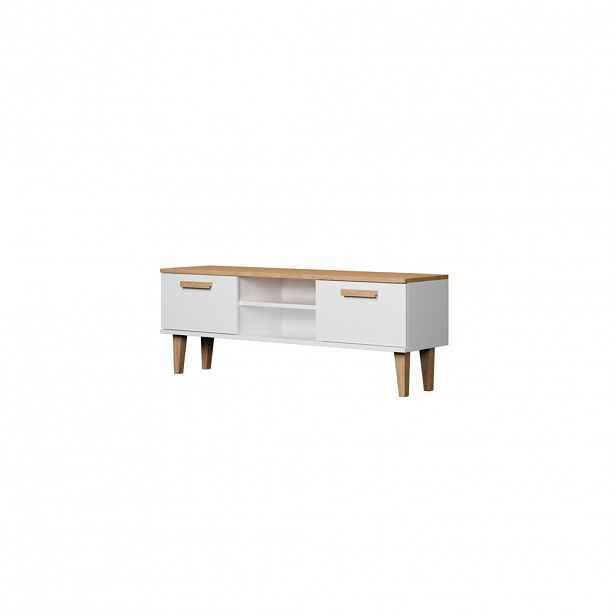 RAUMHIRSCH FURNITURE NÍZKÁ SKŘÍŇKA Denver bílá 120/47,2/35 cm